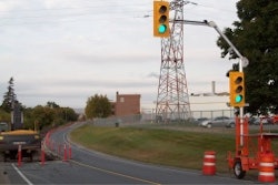 Portable Traffic Signals integrated with other signals are used on road and bridge construction projects throughout North America.