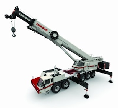 Link-Belt Construction touts its new 275-ton ATC-3275 as 'the first all-terrain crane engineered with a focus on the North American market.'
