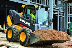 The 84-hp MC110C skid steer has a radial lift configuration with a rated operating capacity of 2,250 lbs.