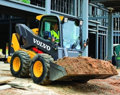 The 84-hp MC110C skid steer has a radial lift configuration with a rated operating capacity of 2,250 lbs.
