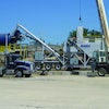 Mobile concrete batch plant with a 60 ton cement bin