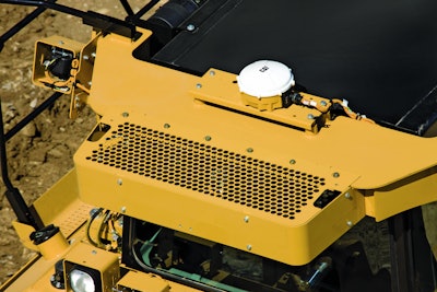 GPS receiver on D8T track-type tractor.