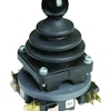 Fnger operated joystick controller with a glass-filled Zytel housing and non-ferrous components suitable for corrosive and hostile environments.