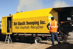 Dirt Bandit Sweeping can produce 100 tons of recycled asphalt pavement a day using its mobile asphalt recycling plant.
