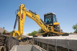 New Holland Construction will continue to offer backhoe loaders like this B95B, 14-ft.-dig-depth machine, skid steer loaders, compact track loaders, tractor loaders, compact wheel loaders (under 80 hp), and compact excavators (under 6 tons).