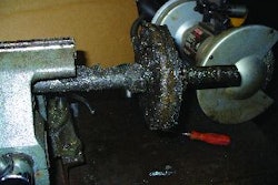 The center shaft assembly must be disassembled so it can be thoroughly cleaned.