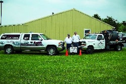 Chuck Wallace (left) and his son Dan transformed a weekend sealcoating business into a full-time operation that regularly handled jobs of 100,000 sq. ft. before stepping up to bigger projects.