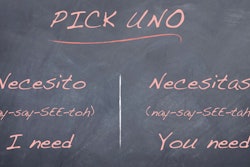 To create a Spanish sentence, start by choosing the verb.