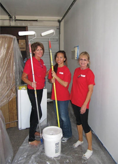 McCarthy Heart Hats perform painting improvements at the Veterans First housing complex.