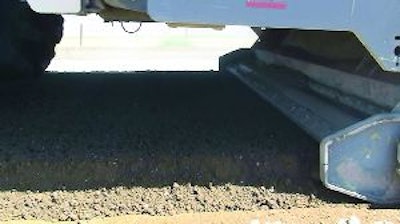 In the case of the Hwy. 166 project, cement was spread over the original road prior to recycling to provide additional structure and strength to the materials being mixed and compacted.