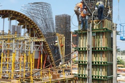 Work at heights, such as columns and the concrete gravity arch, necessitated fall protection like horizontal life lines and self-retracting life lines.