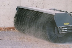 The optimum brush pattern adjustment for a sweeper attachment is a 2- to 4-inch contact pattern that allows the brush to pick up debris with a “flicking” motion.