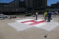 Hand-held torches work well for installing preformed thermoplastic.