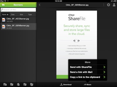 A new mobile editing tool allows the app user to download, edit and push a file right back into the shared folder.