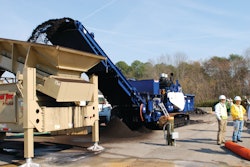 This shingle shredder was set up for a demonstration at Astec's facility in Chattanooga, TN.