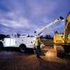 Lighted cabinets and work lights can increase efficiency when technicians work after sunset.