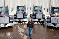 Four of Valley Paving's newest Kenworth T800s feature paint schemes promoting the four military branches - Army, Air Force, Navy and Marines. 'They really showcase who we are and our values,' says Carron.