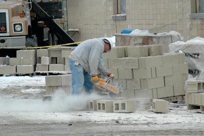 Exposure to airborne silica dust can occur in operations involving cutting, sawing, drilling and crushing of concrete, brick, block and other stone products.