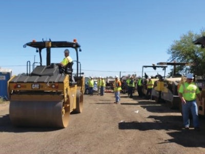 The staging area in Dixon near I-80 for the IC demonstration.