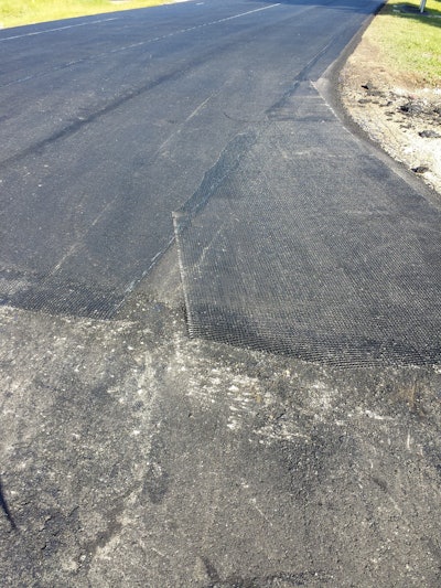 An example of a glasgrid used on the Coffee Road project in New Berlin, WI.