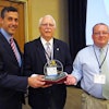 The New Hampshire DOT is honored with FP2 Inc.’s James B. Sorenson Award for Excellence in Pavement Preservation. At Nov. 12 presentation are, from left, NH DOT Commissioner Chris Clement; FP2 executive director Jim Moulthrop; and Eric Thibodeau, chief, pavement management for NH DOT.