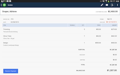 QuickBooks Mobile is a cloud accounting mobile solution that allows the user to view customer information and send invoices.