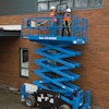 The Genie GS-4069 hybrid scissor lift keeps itself charged and can supply full AC power when onsite power is not available. It can also switch to hybrid or electric to meet rough-terrain or indoor slab environments.