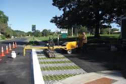 Once the thermoplastic is placed in the impressions it is heated using infrared to melt and set it in place.