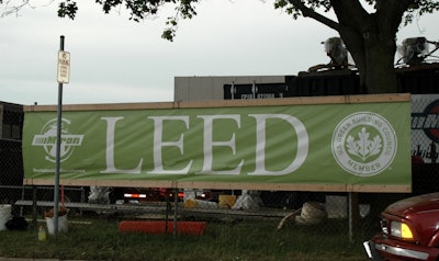Tout your environmental initiatives by placing signs around your projects promoting LEED participation or your recycling efforts.