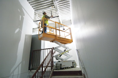 Operators can maneuver low-level-access scissor lifts into spaces that might be too hazardous for ladders or scaffolding.