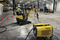 The Wacker Neuson 803 Dual Power 1-tonne excavator is specifically designed for interior applications and allows the machine to operate emissions-free while working indoors.