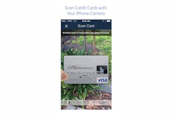 With the app, users can swipe, key enter or scan credit cards with a mobile device’s camera.