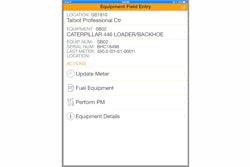 Users can select a job and view all equipment assigned to it as well as view the location of equipment in the field.