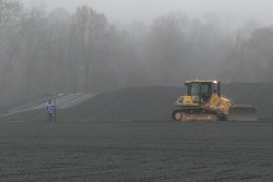 The 24-in. layer of leachate collection stone was the last layer, which was placed on top of 60-mm-thick High Density Polyethylene (HDPE) sheet.