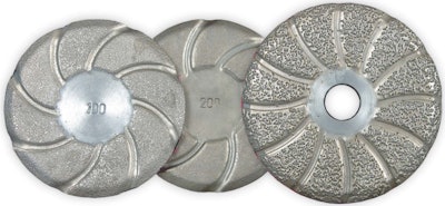 An important first step in prepping the surface for grinding is using brazed pads. These pads may also be used for floor leveling and thin coating removal.