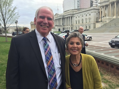 AED Chairman Don Shilling joined Sen. Barbara Boxer (D-Calif) today on Capitol Hill for a press conference aimed at getting all of Congress on the same page to put aside partisan bickering and create a multiyear surface transportation funding bill.