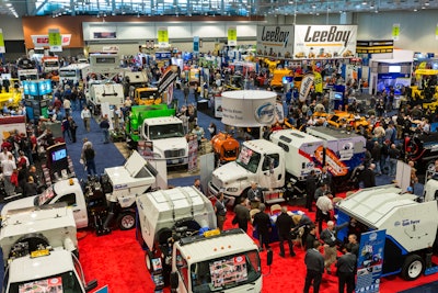 In addition to its conference program NPE 2016 hosts an expanded exhibit floor (the floor sold out in 2015 in Nashville, above) on Jan. 27-29 and equipment giveaways by Case Construction (SV 280 skid steer) and KM International (KM 2-18X Infrared Asphalt Recycler).