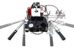 Example of deadlock handlebars and PowrCenter™ on a Titan PowrLiner 55 Series line striper.