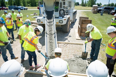 The day-long event for girls in 7th through 10th grade included hands-on experiences including pouring concrete, setting block, setting steel and operating equipment