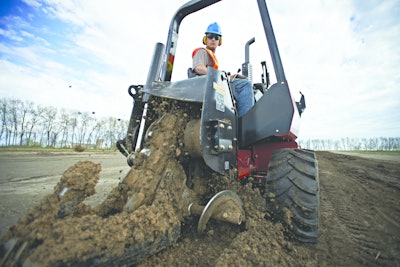 Many ride-on trenchers allow the operator to control how much of the engine’s power is dedicated to the ground drive vs. the attachment. This allows the operator to maximize the productivity of the digging implement.