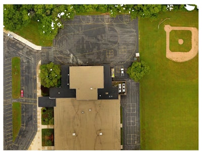Drones help saves striping crews time on jobs that are difficult to see the layout on - especially if your dealing with sealcoating over very faded striping.