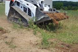 Larry Stewart, editor of ForConstructionPros.com, is shown putting the new Bobcat MT85 through its paces. With 850 lbs. rated operating capacity, the MT85 replaces Bobcat's MT52, rated at 520 lbs. The new machine also added more than 10 in. of lift height, with a hinge pin now at 81.6 in.