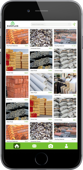 SURPLUS is a mobile material marketplace for construction trades which allows contractors to post and search for excess materials in their area from one platform.