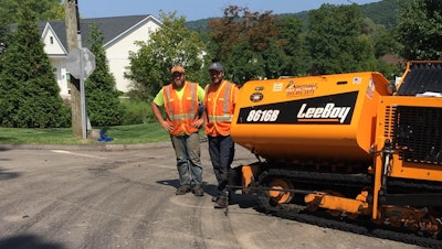 Dale Hardisty (left) runs the mill and Rob Bedard runs the paving crew at Asphalt Repair Solutions, Newtown, CT.