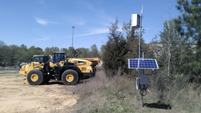 Solar-powered RFID tag readers can be installed quickly and inexpensively on sites to monitor all equipment and people carrying RFID tags.