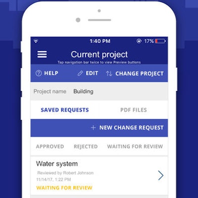 With the Snappii mobile app, users can track a change order's status.