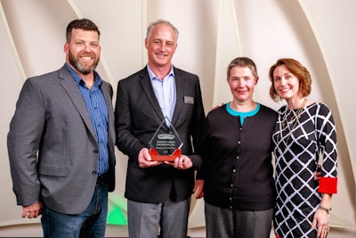 Jeff Schwarz, President of JCI, and Avril Watt, Human Resources Manager, receiving the 2017 Business of the Year Award from the Springfield Chamber of Commerce