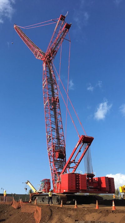 Without the efficiencies made possible by the MLC300, the Hawaii rental car facility project would call for as many as seven tower cranes, as opposed to the two that are onsite.