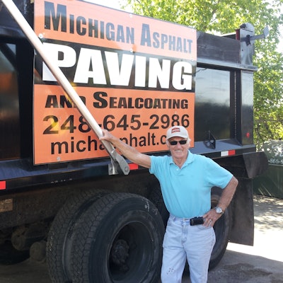 Tom Cotter Sr., 92-year-old founder of Michigan Asphalt Paving & Sealcoating, who is now retired.