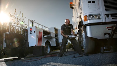 Underhood air compressors provide air on demand and do not require an air receiver tank. Image source: VMAC